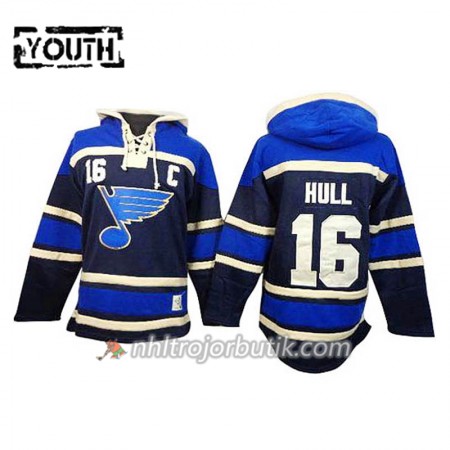 Barn Ishockey St. Louis Blues Brett Hull 16 Blå Sawyer Hooded Sweatshirt